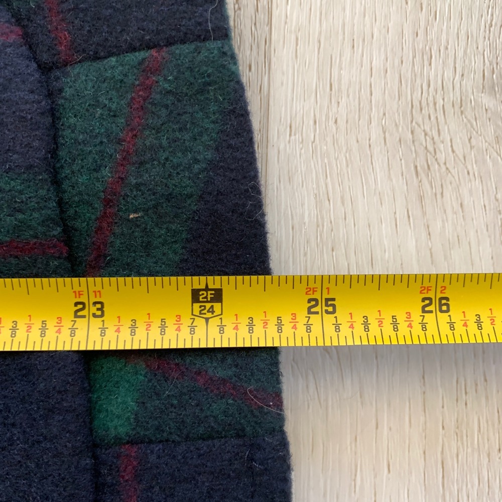 Talbots Navy Green‎ Plaid Wool Blend Blazer Jacket Size 2 Three Button Classic - Picture 10 of 11
